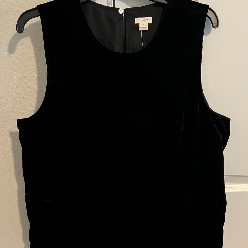 J. Crew Elegant Black Velvet-Like Tank Top      Sz: 16